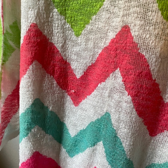 Luna Chic Pink Green Blue Chevron Sweater - Picture 5 of 5